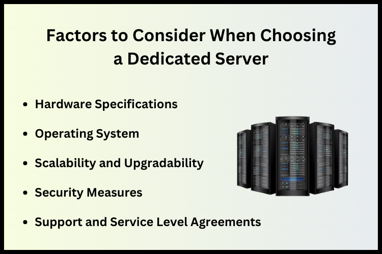 factors to consider while choosing a dedicated server